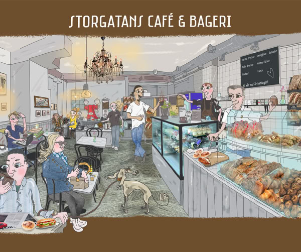 Illustration till Storgatans Caf´e och Bageri
